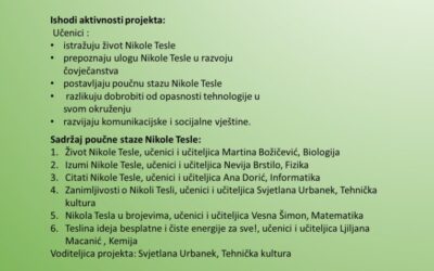 Poučna staza Nikole Tesle u OŠ Ivane Brlić – Mažuranić Orahovica