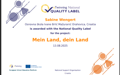 Nacionalna oznaka kvalitete za eTwinning projekt „Mein Land, dein Land“